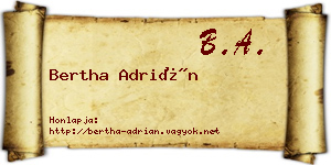 Bertha Adrián névjegykártya